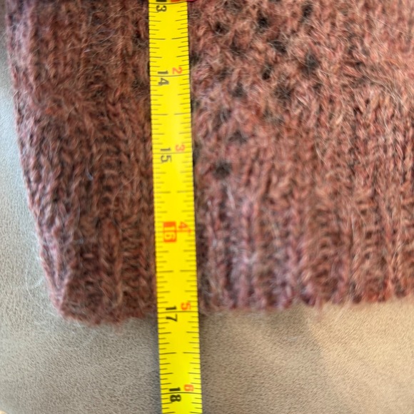 Cotton Emporium Brown Mohair Blend Pointelle Cable Knit Crop Sweater S USA EUC - Picture 7 of 7